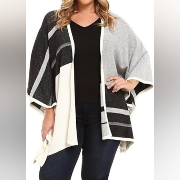 NWT, NYDJ Plus Size Color Block Blanket Sweater Cardigan - Picture 7 of 15